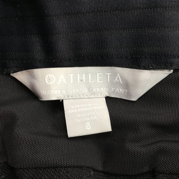 Athleta Wander Stash Skinny Pant Womens 8 Black Nylon/Spandex Athleisure - Picture 8 of 10